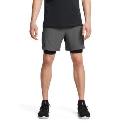 Spodenki krótkie męskie Under Armour Vanish Woven 2in1 Sts. Szare krótkie spodenki sportowe Under Armour, m, bez wzorów. Za 174.99 zł.