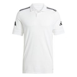 Polo bawełnowe adidas Squadra25. Białe koszulki polo Adidas, m, bez wzorów, bez kołnierzyka, bez ramiączek. Za 86.00 zł.