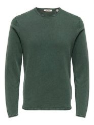 ONLY & SONS Sweter "Garson" w kolorze ciemnozielonym rozmiar: S. Zielone swetry nierozpinane Only & Sons, s, bez wzorów, z bawełny, bez kołnierzyka, bez ramiączek. Za 100.99 zł.