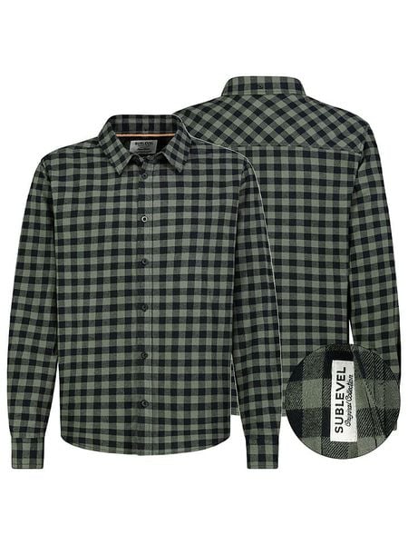 Sublevel Koszula w kolorze czarno-ciemnozielonym rozmiar: M. Czarne koszule Sublevel, m, bez wzorów, z bawełny, bez kołnierzyka, bez ramiączek. Za 82.83 zł.