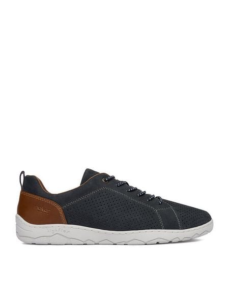Rieker Półbuty CEO-08315-14 Granatowy. Niebieskie eleganckie półbuty Rieker, bez wzorów, z nubiku, bez obcasa, bez zapięcia. Za 335.99 zł.