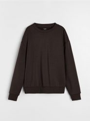 Bluza basic comfort fit - brązowy. Brązowe bluzy bez kaptura Sinsay, l, bez wzorów, bez kaptura. W wyprzedaży za 13.99 zł.