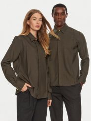 AMI PARIS Koszula USH012WV0026 Brązowy Regular Fit. Brązowe koszule AMI PARIS, m, bez wzorów, z wełny, bez kołnierzyka, bez ramiączek. Za 2,149.00 zł.