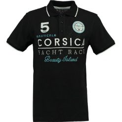 Koszulka polo "Kelistica" w kolorze czarnym. Koszulki polo marki Geographical Norway Men, z aplikacjami, z bawełny, polo, z krótkim rękawem. W wyprzedaży za 99.95 zł.