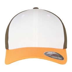 Czapka Z Daszkiem 3 Tone. Białe czapki z daszkiem FLEXFIT, bez wzorów, z bawełny. Za 73.99 zł.