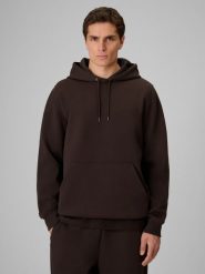 4F Bluza dresowa regular z kapturem męska 4F x Robert Lewandowski - brązowa S. Brązowe bluzy z kapturem 4F, m, bez wzorów, z bawełny, z kapturem. Za 249.99 zł.