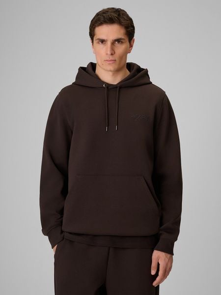 4F Bluza dresowa regular z kapturem męska 4F x Robert Lewandowski - brązowa L. Brązowe bluzy z kapturem 4F, l, bez wzorów, z bawełny, z kapturem. Za 249.99 zł.