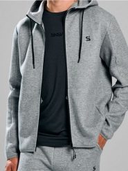 Rozpinana bluza z kapturem SNSY PERFORMANCE - szary. Szare bluzy z kapturem Sinsay, l, bez wzorów, z kapturem. Za 79.99 zł.