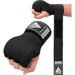 Rękawiczki wewnętrzne z bandażem IS2 - Czarny - Rozmiar L. Czarne rękawiczki RDX SPORTS, bez wzorów, z bawełny. Za 79.99 zł.