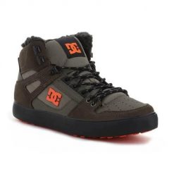 Buty do chodzenia męskie DC Pure Hightop WC Wnt. Zielone buty trekkingowe DC Shoes, bez wzorów, ze skóry, bez zapięcia. Za 376.99 zł.