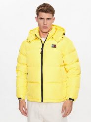 Tommy Jeans Kurtka puchowa Alaska DM0DM15445 Żółty Regular Fit. Żółte kurtki Tommy Jeans, m, bez wzorów, z jeansu, bez kaptura. Za 639.99 zł.