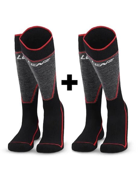 Skarpety narciarskie LENZ PERFORMANCE MERINO SKI 2-PACK. Czarne skarpety LENZ, bez wzorów, z elastanu. Za 49.00 zł.