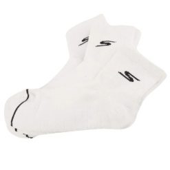 Skarpetki sportowe męskie 3pk Mens Qtr Prem Basic Socks. Białe skarpetki sportowe Skechers, bez wzorów, z bawełny. Za 99.99 zł.