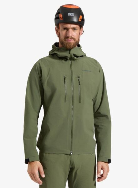 Kurtka z membraną La Sportiva Helixir Shell Jacket. Zielone kurtki La Sportiva, l, bez wzorów, z materiału, bez kaptura. Za 1,561.99 zł.