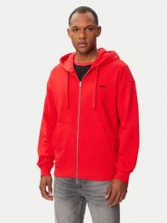 HUGO Bluza Dapozip 50548651 Czerwony Relaxed Fit. Czerwone bluzy Hugo, m, bez wzorów, z bawełny, bez kaptura. Za 599.99 zł.