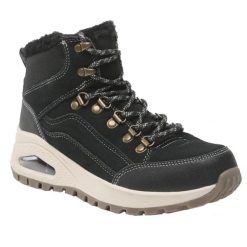 Buty trekkingowe Skechers. Czarne trekkingi Skechers, bez wzorów, bez zapięcia. Za 326.99 zł.
