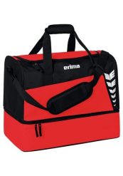 Torba sportowa z dolną przegrodą Erima Six Wings. Czarne torby na ramię Erima, bez wzorów, z poliesteru, na ramię, z nadrukiem, bez dodatków. Za 109.99 zł.