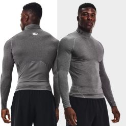 Koszulka fitness męska Under Armour Ua Hg Armour Comp Mock z długim rękawem. Szare bielizna termoaktywna Under Armour, m, bez wzorów, bez ramiączek, na fitness i siłownię. Za 139.99 zł.