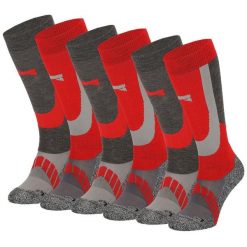 Skarpety narciarskie Xtreme, 6 par, Multi Czerwony. Czerwone skarpety XTREME SOCKSWEAR, bez wzorów. Za 499.99 zł.