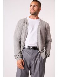 Perfect Cashmere Kaszmirowy kardigan "Errol" w kolorze jasnoszarym rozmiar: L. Szare swetry rozpinane Perfect Cashmere, l, bez wzorów, z kaszmiru, bez kołnierzyka, bez ramiączek. Za 391.99 zł.