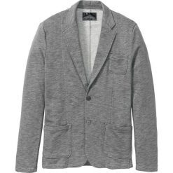 Marynarka z dzianiny dresowej Slim Fit bonprix dymny szary melanż. Szare garnitury bonprix, l, bez wzorów, z bawełny. Za 99.99 zł.