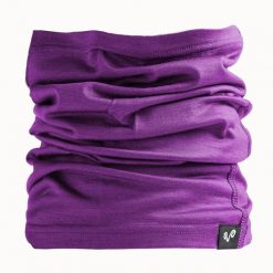 Komin trekkingowy wielofunkcyjny 100% wełny Merino. Fioletowe szaliki WOOLONA, bez wzorów, z wełny. Za 110.00 zł.