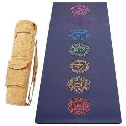 Antypoślizgowa mata do jogi Comfort 5mm, guma-mikrofibra +Torba z korka 7 czakr. Brązowe torby na ramię ACHAMANA, bez wzorów, z bawełny, na ramię, duże, zamszowe, bez dodatków. Za 550.00 zł.