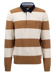 FYNCH-HATTON Koszulka polo w kolorze brązowo-kremowym rozmiar: M. Brązowe koszulki polo Fynch-Hatton, m, bez wzorów, z bawełny, bez kołnierzyka, bez ramiączek. Za 143.99 zł.