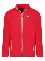 Geographical Norway Kurtka polarowa "Tugim" w kolorze czerwonym rozmiar: XL. Czerwone kurtki Geographical Norway, xl, z aplikacjami, z materiału, bez kaptura. Za 92.21 zł.