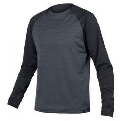 Longsleeve rowerowy męski Endura Singletrack Fleece. Czarne bluzki z długim rękawem ENDURA, m, bez wzorów, bez kołnierzyka, bez ramiączek. W wyprzedaży za 322.45 zł.