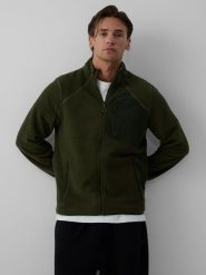 4F Polar regular ze stójką męski - khaki M. Brązowe bluzy z polaru 4F, m, bez wzorów, z materiału, bez kaptura. Za 169.99 zł.