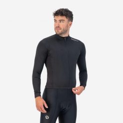 Koszulka rowerowa męska Rogelli Core z długim rękawem. Czarne bluzy Rogelli, m, bez wzorów, bez kaptura. Za 248.00 zł.