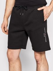 Tommy Hilfiger Szorty sportowe Logo MW0MW22198 Czarny Regular Fit. Czarne krótkie spodenki sportowe Tommy Hilfiger, l, bez wzorów, z bawełny. Za 189.99 zł.