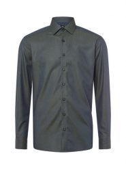 Finshley & Harding Koszula męska - Easy Care Mężczyźni Modern Fit Bawełna zielony|niebieski wzorzysty, 39. Niebieskie koszule Finshley & Harding, m, bez wzorów, z bawełny, bez kołnierzyka, bez ramiączek. Za 199.95 zł.