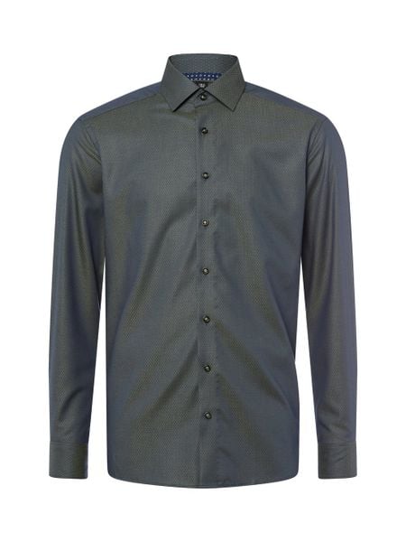 Finshley & Harding Koszula męska - Easy Care Mężczyźni Modern Fit Bawełna zielony|niebieski wzorzysty, 39. Niebieskie koszule Finshley & Harding, m, bez wzorów, z bawełny, bez kołnierzyka, bez ramiączek. Za 199.95 zł.