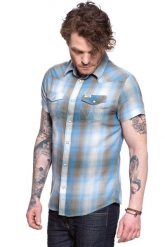 MĘSKA KOSZULA WRANGLER SS WESTERN SHIRT DUSTY OLIVE W5J06DX45 112130148. Zielone koszule Wrangler, m, bez wzorów, bez kołnierzyka, bez ramiączek. Za 129.99 zł.