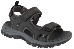 Sandały męskie, Prewitt - Rigdon. Czarne sandały Skechers, z materiału, bez zapięcia. Za 229.99 zł.