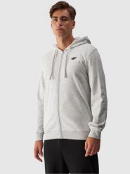 4F Bluza dresowa rozpinana z kapturem męska - szara S. Szare bluzy 4F, m, bez wzorów, z bawełny, z kapturem. W wyprzedaży za 119.99 zł.