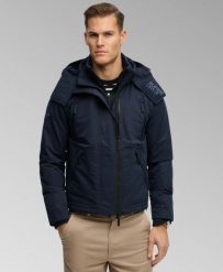 Superdry Kurtka Hooded Microfibre Arctic Windcheater — DWR. Niebieskie kurtki Superdry, m, bez wzorów, z elastanu, bez kaptura. Za 545.65 zł.