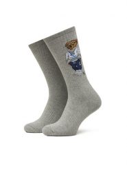 Polo Ralph Lauren Skarpety Wysokie Męskie 449973027001 Szary. Szare skarpety Polo Ralph Lauren, bez wzorów, z bawełny. Za 59.99 zł.