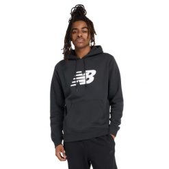 Bluza sportowa męska New Balance MT43904BK. Szare bluzy z kapturem New Balance, l, bez wzorów, z bawełny, z kapturem. Za 342.00 zł.