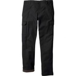 Spodnie bojówki ocieplane Regular Fit Straight bonprix czarny. Czarne joggery i bojówki bonprix, m, bez wzorów, klasyczne. Za 149.99 zł.