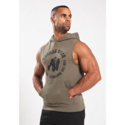 Marshall Bluza z kapturem bez rękawów - zielony. Zielone bluzy z kapturem GORILLA WEAR, xl, bez wzorów, z kapturem. Za 257.00 zł.