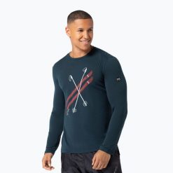 Longsleeve męski super.natural Kryssede Ski. Niebieskie bielizna termoaktywna super.natural, l, bez wzorów, z materiału, bez ramiączek, outdoorowe. Za 319.99 zł.
