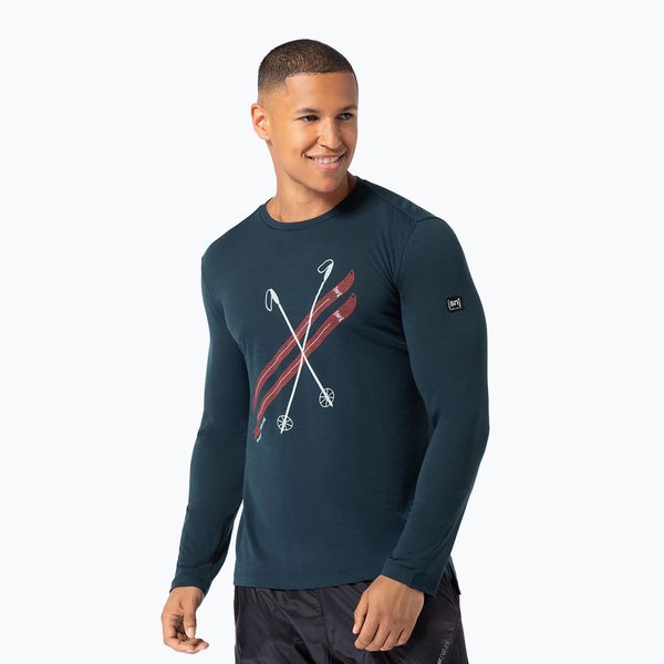 Longsleeve męski super.natural Kryssede Ski. Niebieskie bielizna termoaktywna super.natural, l, bez wzorów, z materiału, bez ramiączek, outdoorowe. Za 319.99 zł.
