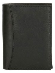 HIDE & STITCHES Skórzany portfel w kolorze czarnym - 9 x 12 x 2 cm rozmiar: onesize. Czarne portfele HIDE & STITCHES, bez wzorów, z materiału. Za 62.03 zł.