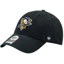 Czapka z daszkiem męska NHL Pittsburgh Penguins Cap. Czarne czapki z daszkiem 47 Brand, bez wzorów, z bawełny. Za 99.99 zł.