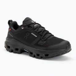Buty męskie On Cloudrock Low Waterproof. Czarne buty turystyczne On, bez wzorów, z materiału, bez zapięcia, trekkingowe. Za 866.70 zł.