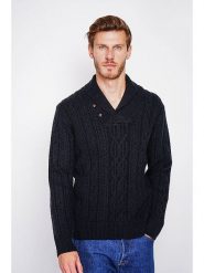 C& Jo Sweter w kolorze czarnym rozmiar: 50. Czarne swetry nierozpinane C& Jo, bez wzorów, ze splotem, bez kołnierzyka, bez ramiączek. Za 152.99 zł.