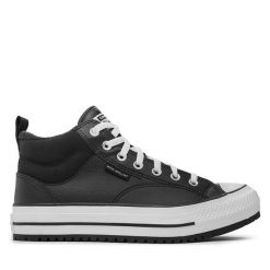 Trzewiki Converse. Czarne botki sznurowane Converse, bez wzorów, bez obcasa, bez zapięcia. Za 419.99 zł.